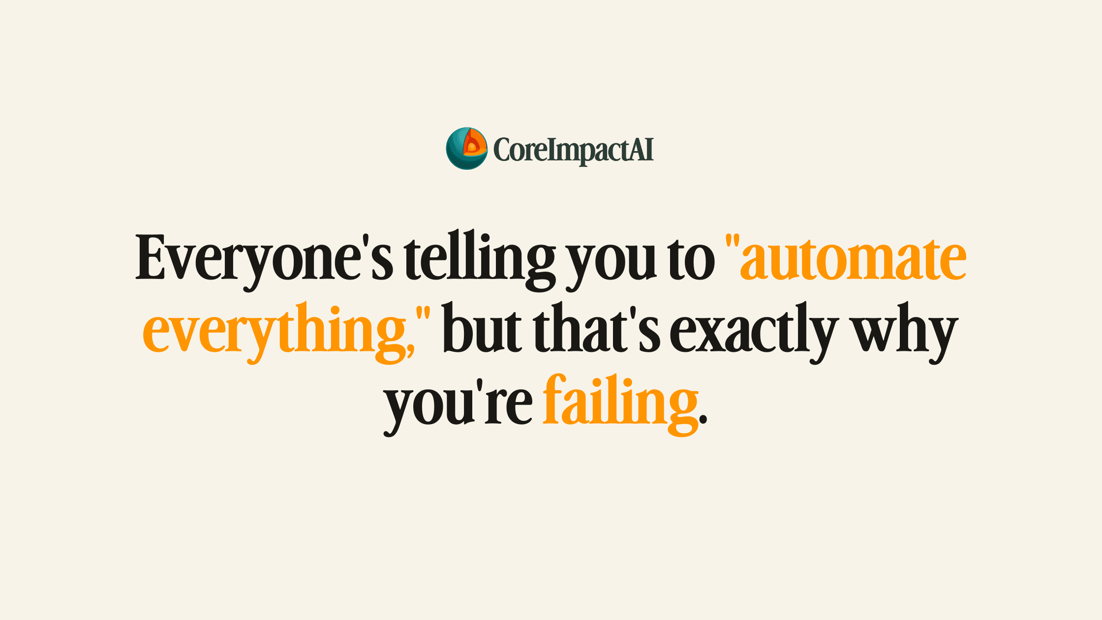 Everyone's telling you to "automate everything," but that's exactly why you're failing. 😤